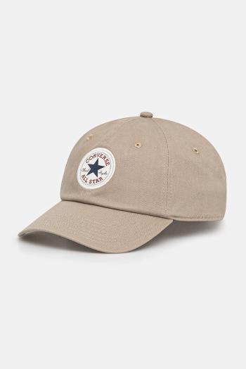 Bavlnená šiltovka Converse béžová farba, s nášivkou, 10027421-A19