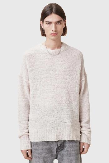 Vlnený sveter AllSaints CHILLION pánsky, biela farba, M028KC