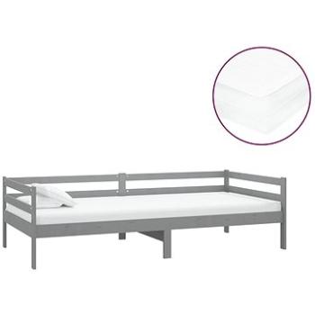 Shumee váľanda s matracom 90×200 cm sivá masívne borové drevo, 3083571