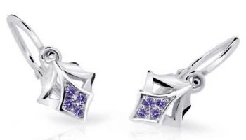 Cutie Jewellery Detské náušnice z bieleho zlata C2220-10-X-2 fialová