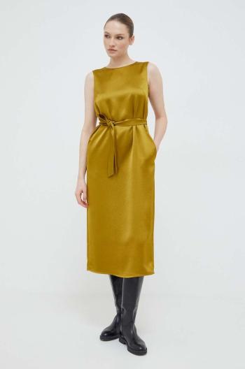 Šaty Weekend Max Mara žltá farba,midi,rovný strih,2415221021600
