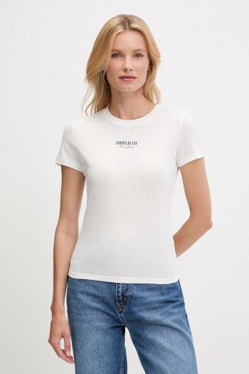 Tričko Tommy Jeans dámske, biela farba, DW0DW20913