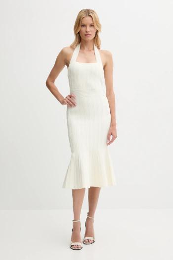 Šaty Guess SOFIE béžová farba, midi, priliehavé, W5YK39 Z2XY0