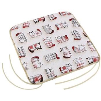 Bellatex EMA hladký – 40 × 40 cm, hladký – červená mačka (5686)