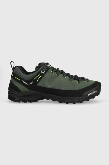 Boty Salewa Wildfire Leather pánské, zelená barva, 00-0000061395