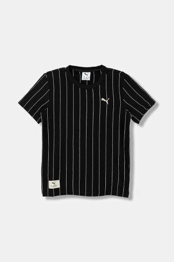Detské bavlnené tričko Puma PUMA CLASS Striped Tee B čierna farba, vzorované, 688851