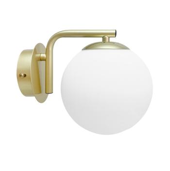 Nástenná lampa AMADEO s mosadznou konštrukciou 1x40W E14 s bielym tienidlom