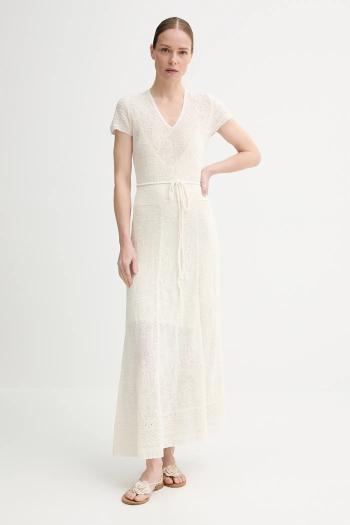 Vlnené šaty ZADIG&VOLTAIRE béžová farba, maxi, rovný strih, KWDR01193