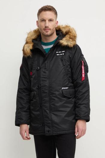 Bunda parka Alpha Industries N3B Airborne 188141.03, pánska, čierna farba, zimná