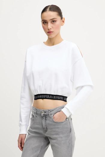 Mikina Karl Lagerfeld Jeans dámska, biela farba, jednofarebná, A2W20062