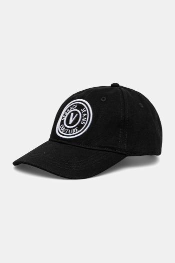 Bavlnená šiltovka Versace Jeans Couture čierna farba, s nášivkou, 78GAZK26 ZG366