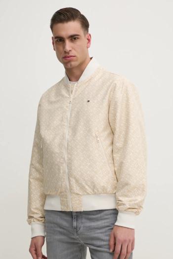 Obojstranná bunda bomber Tommy Hilfiger béžová farba, prechodná, MW0MW38707