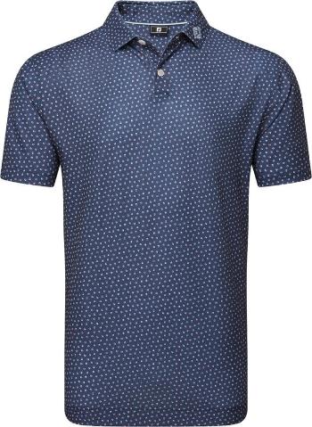 Footjoy Bounce Print Pique Mens Dark Denim 2XL Polo košeľa