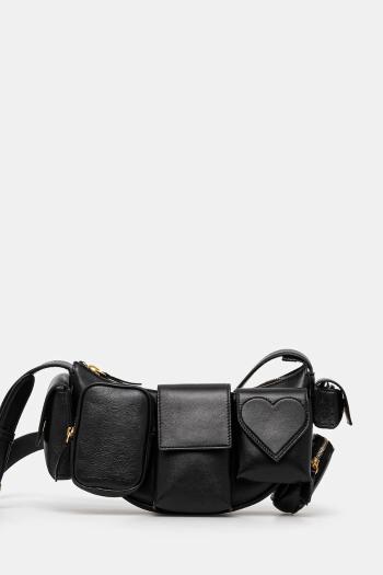 Kožená kabelka Fiorucci Leather Super Pocket Bag čierna farba, U01FPABA123LE04BK01