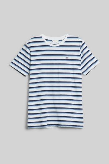 PÓLÓ GANT STRIPED SHIELD T-SHIRT WHITE