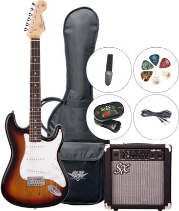 SX SE1 3-Tone Sunburst Elektrická gitara