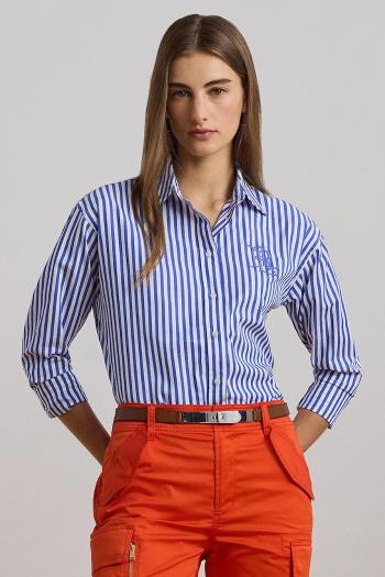 Bavlnená košeľa Lauren Ralph Lauren dámska, voľný strih, s klasickým golierom, 200957334