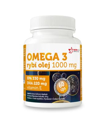 Nutricius Omega 3 Rybí olej 1000 mg EPA 330 mg/DHA 220 mg + vitamín E 60 kapslí