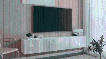 ArtExt Závesný TV stolík JOY | 200 cm Farba: Biely lesk (drážky)