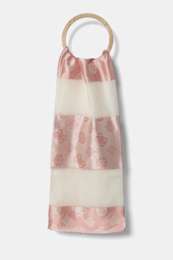 Šál Guess CRESIDIA dámsky, ružová farba, vzorovaný, AW5316 POL03