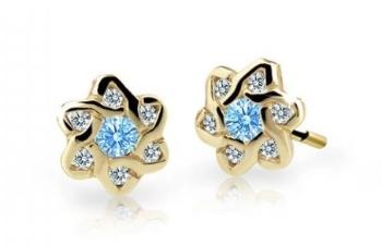 Cutie Jewellery Zlaté detské náušnice C2149-30-X-1 svetlo modrá