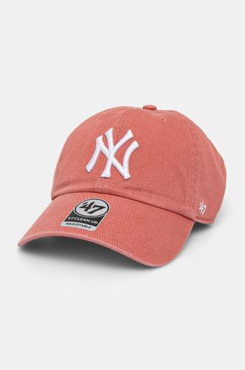 Bavlnená šiltovka 47 brand MLB New York Yankees ružová farba, s nášivkou, B-RGW17GWS-IR