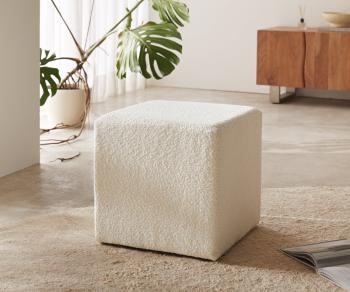 Taburet Dado 45x45 cm bouclé off-white