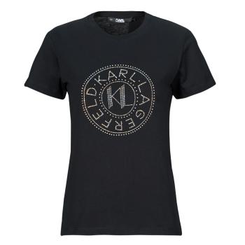 Karl Lagerfeld  rhinestone logo t-shirt  Tričká s krátkym rukávom Čierna