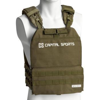 Capital Sports Battlevest 2.0, záťažová vesta, 2 x 4,0 kg závažie, olivovozelená