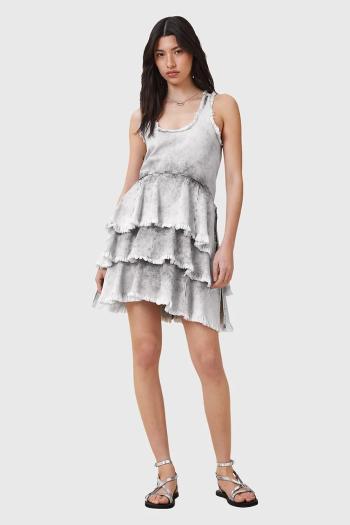 Bavlnené šaty AllSaints CAVARLY šedá farba, mini, áčkový strih, W275DC
