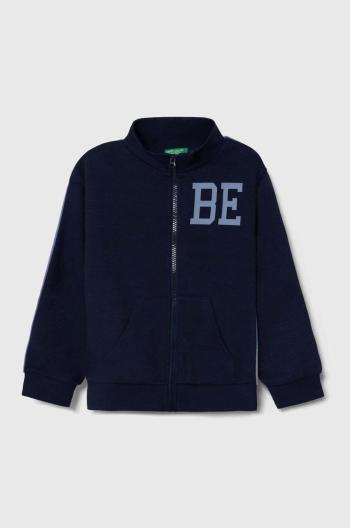 Detská mikina United Colors of Benetton tmavomodrá farba, s potlačou