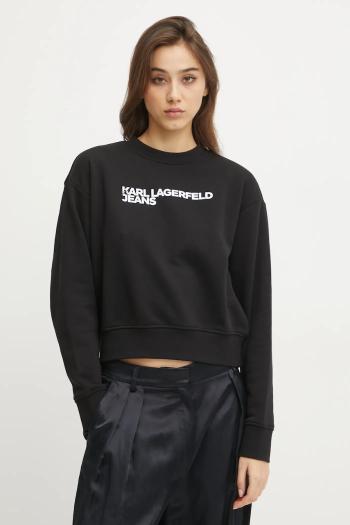 Mikina Karl Lagerfeld Jeans dámska, čierna farba, s potlačou, A1W20005