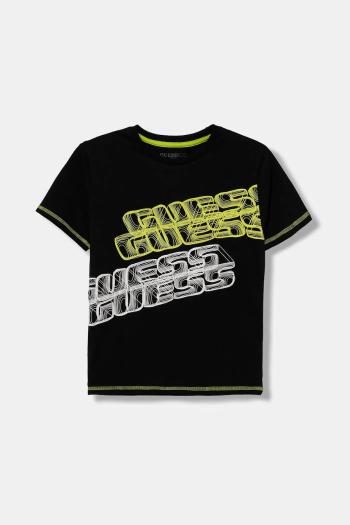 Detské tričko Guess čierna farba, s potlačou, L5YI01 K8HM4
