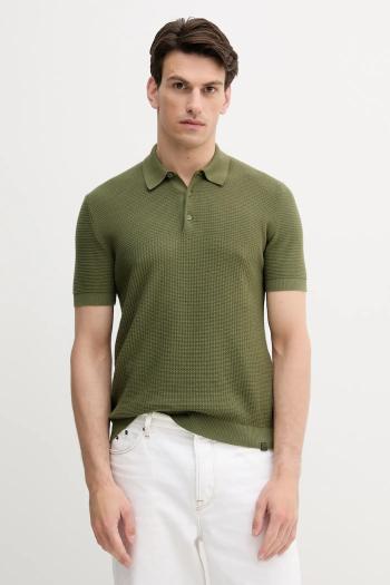 Bavlnené polo tričko United Colors of Benetton zelená farba, jednofarebné, 1198U301H