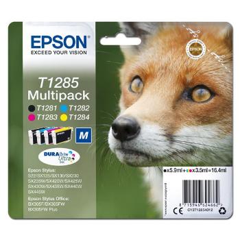 EPSON T1285 (C13T12854012) - originálna cartridge, čierna + farebná, 1x5,9ml/3x3,5ml