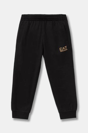 Detské bavlnené tepláky EA7 Emporio Armani čierna farba, jednofarebné, 7B000027 AF10380