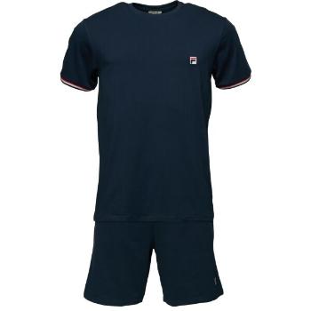 Fila JERSEY STRETCH SS T-SHIRT FRENCH TERRY HORTS PYJAMAS M Férfi pizsama, sötétkék, méret