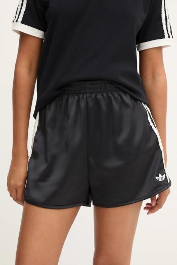 Šortky adidas Originals Ruffle Shorts čierna farba, s nášivkou, vysoký pás, KC8816