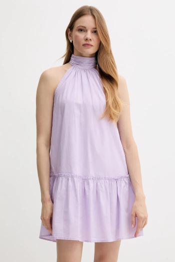 Bavlnené šaty Pepe Jeans fialová farba, mini, áčkový strih, PL953761