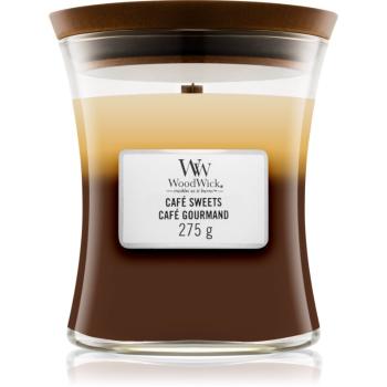 Woodwick Trilogy Café Sweets vonná sviečka s dreveným knotom 275 g