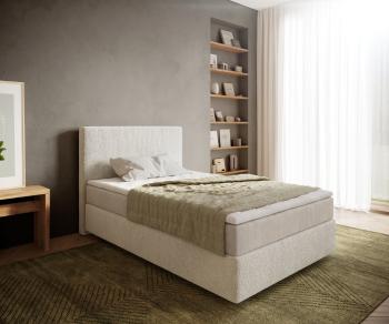Boxspringová posteľ Dream-Well 120x200 cm bouclé krémovo biela