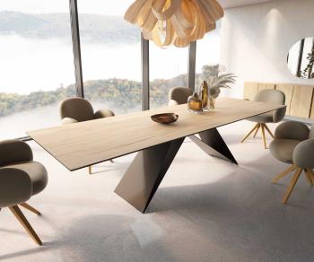 Jedálenský stôl Edge 300x100 keramický Laminam® Sabbia Podstava