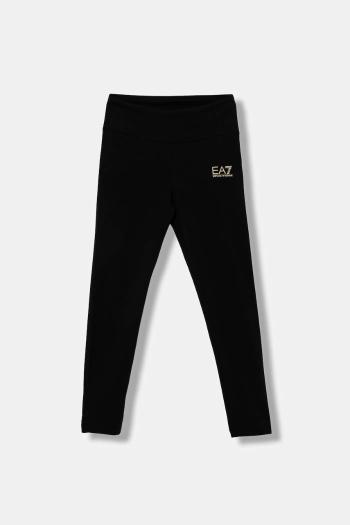 Detské legíny EA7 Emporio Armani čierna farba, s potlačou, 7G000171 AF12484
