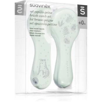 Suavinex Tigers Brush-comb Set sada pre deti od narodenia Green 1 ks