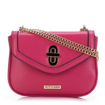 Dámska crossbody kabelka Wittchen s lemovanou chlopňou na retiazke, malá 97-4Y-755-P