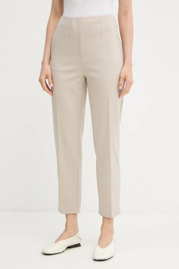 Nohavice Calvin Klein čierna farba, cigaretový strih, vysoký pás, LV044B690G
