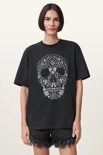 Tričko AllSaints SHKULL dámske, čierna farba, W146JC