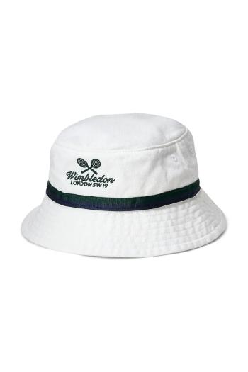Detský bavlnený klobúk Polo Ralph Lauren Wimbledon Collection biela farba, bavlnené, 320970406001