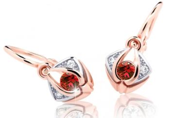 Cutie Jewellery Krásne detské náušnice z ružového zlata C2217-10-X-4 červená
