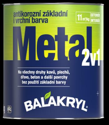 BALAKRYL METAL 2v1 - Antikorózna farba na kov RAL 8017 - čokoládová hnedá 9 kg